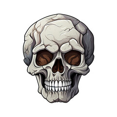 Skull stone art illustrations for stickers, tshirt design, poster etc