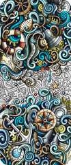 Nautical detailed cartoon illustration