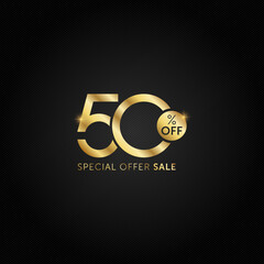 50% off. special offer 50% sale and discount label, tag vector design illustration - obrazy, fototapety, plakaty
