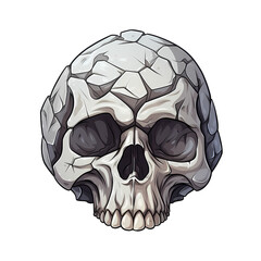 Skull stone art illustrations for stickers, tshirt design, poster etc