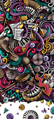 Music cartoon banner illustration
