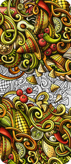 Mexican food detailed cartoon banner illustration