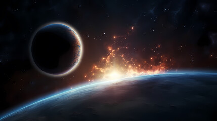 Cosmic illustration showing vibrant cosmic background