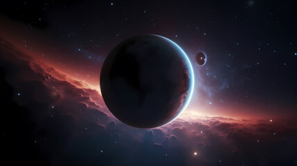 Obraz premium Cosmic illustration showing vibrant cosmic background