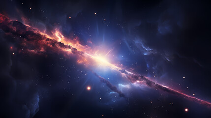 Obraz premium Space galaxy background, 3D illustration of nebulae in the universe