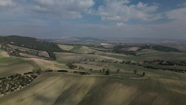 Aerial view of Lake Oasi San Giuliano Matera in Basilicata in southern Italy