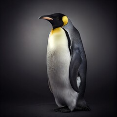 Obraz premium Elegant Emperor Penguin Portrait in Studio Setting