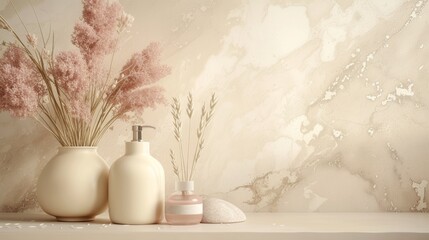 Soft hues and refined textures complement the understated elegance of the cosmetic items