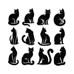 silhouettes Vector collection white background