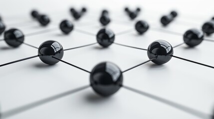 Fototapeta premium Nodes connect seamlessly in a minimalist network, illustrating a secure digital infrastructure
