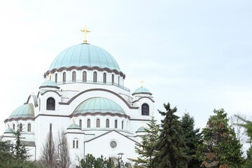 Fototapeta na wymiar Main Orthodox Church in Belgrade 
