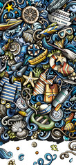 Marine cartoon banner