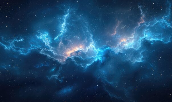 Background Universe In Blue Shades, Flickering, Stars