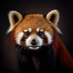 Fototapeta premium Captivating Red Panda Portrait with Dramatic Lighting