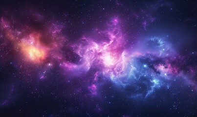 Beautiful space, stars, cosmos with purple and blue colors