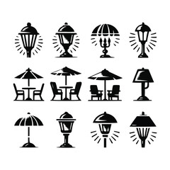 silhouettes Vector collection white background