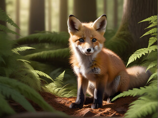 Obraz premium Fox Close-Up: Intense Gaze of a Cunning Predator - Wildlife Portrait for Design Projects