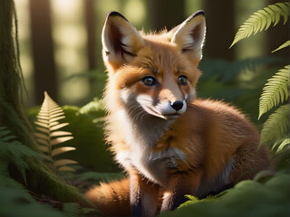 Fototapeta premium Fox Close-Up: Intense Gaze of a Cunning Predator - Wildlife Portrait for Design Projects