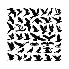 silhouettes Vector collection white background