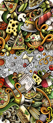 Italian food cartoon banner illustration