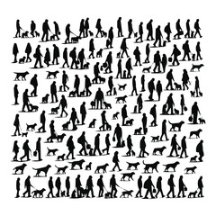 silhouettes Vector collection white background