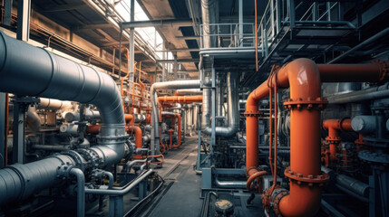 Equipment, Piping as found inside of a modern industrial power plant.