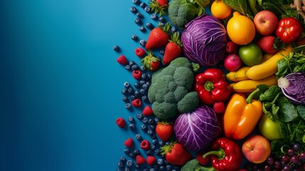 Vibrant fruits and vegetables arranged artfully, inspiring healthy eating habits