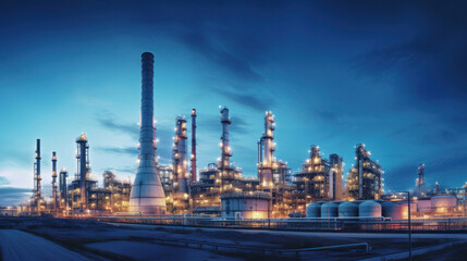 Fototapeta premium Modern oil refinery industrial plant.
