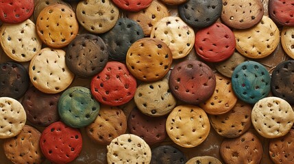 Obraz premium Round biscuits. Generative AI