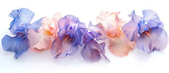 Iris flowers panoramic. Generative AI