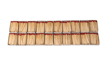 Boxes with new matchsticks as a background.