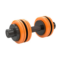 Gym dumbbell isolated on transparent background, png