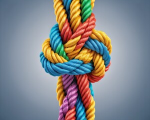Vibrant Rope Knot Illustration: Colorful Nautical Design for Creative Projects