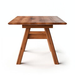 wooden table isolated on white