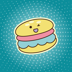 Hamburger doodle cartoon