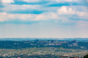Skyscrapers of Rosebank JHB Gauteng South Africa - Cityscape with big sky & clouds above