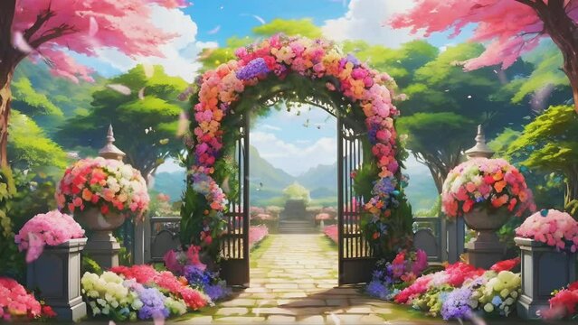 the beauty of the flower garden gate 
