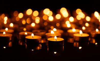 Burning candles with shallow depth of field