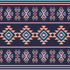 Navajo southwest geometric seamless pattern fabric colorful design for textile printing