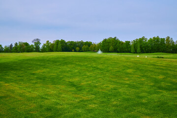 Panorama View of Golf Course with beautiful green field.
