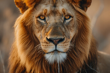 Fototapeta premium Beautiful Close-Up Lion Portrait