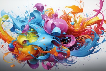Vibrant abstract art with flowing shapes and emotion, evoking movement and expression