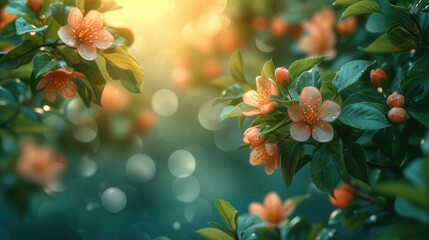 Obrazy na Plexi  Kwiaty na drzewie. Tło. Tapeta 