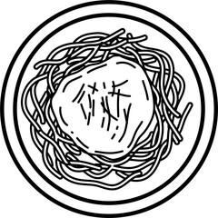 Spaghetti Outline Illustration Vector