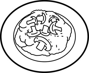 Risotto Outline Illustration Vector