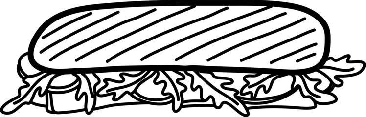 Panini Outline Illustration Vector