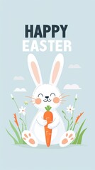 Easter greeting card with the text happy easter