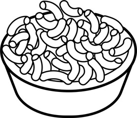 Macaroni Outline Illustration Vector