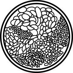 Antipasto Outline Illustration Vector