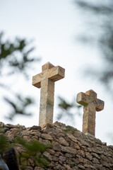 Ancient crosses on the roof